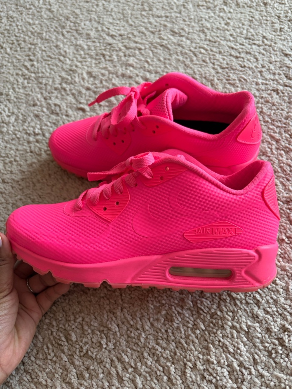 Nike ID Women's Hot Pink Air Cushion Sneakers - Picture 5 of 7